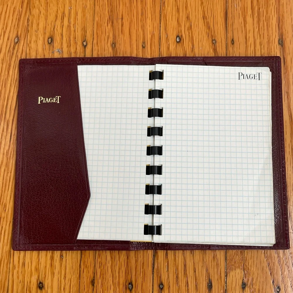 Vintage Piaget Burgundy Leather Portfolio with Notebook or Passport Cover
